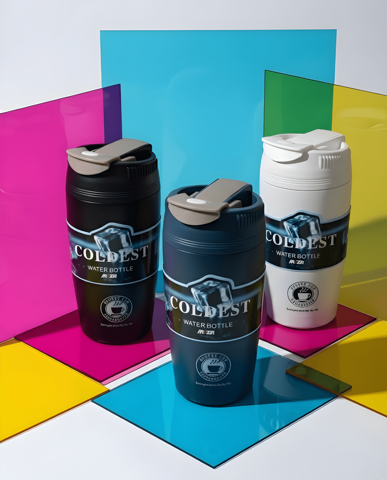 12 COLDEST Insulated Travel Mug (500ml) | Stainless Steel Thermal Coffee Tumbler with Leak-Proof Flip Lid for Hot & Cold Drinks