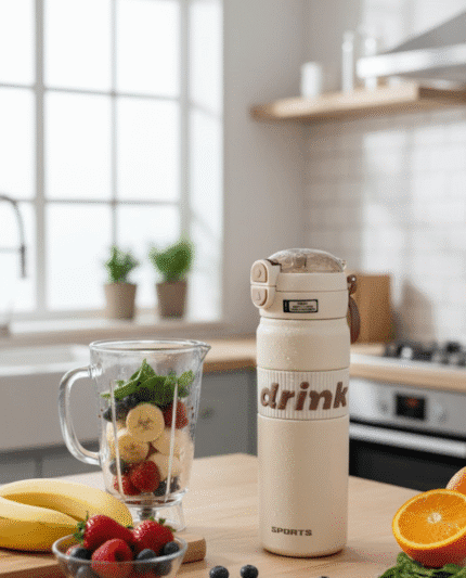 DRINK SPORTS Insulated Stainless Steel Water Bottle | Leak-Proof Hot & Cold Thermos Flask with Carry Loop for Gym & Outdoors600mL