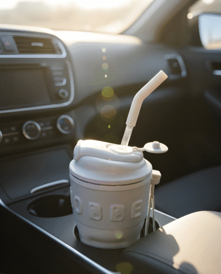 Stainless Steel Insulated Coffee Mug Prolonged Hours Hot & Cold Anti-Slip Silicone Sleeve Spill Proof & Easy to Sip - 450ml