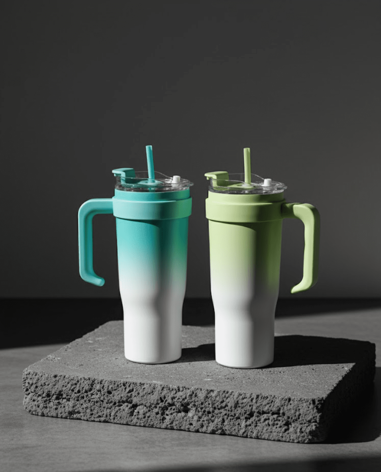 1 Double Wall Insulated Stainless Steel Travel Mug with Handle & Straw - Hot & Cold Travel 1180mL