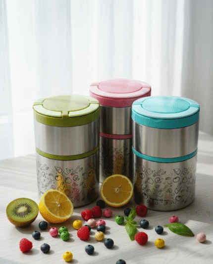 Stackable Stainless Steel Insulated Lunch Box for Hot Food.