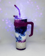 Ameva 40oz Galaxy Double Wall Insulated Stainless Steel Tumbler - Hot & Cold Travel Cup with Handle & Straw