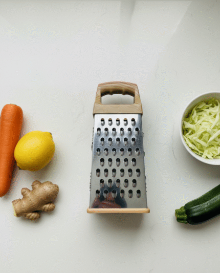 Stainless Steel 4-Sided Food Grater with Ergonomic Grip