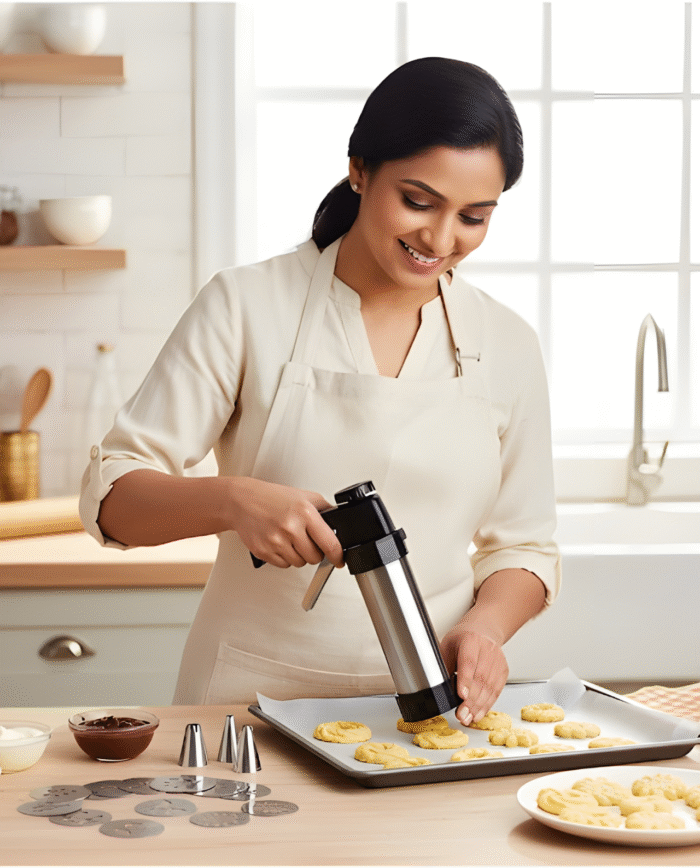 Stainless Steel Cookie Decorating Kit Biscuit Press Cookie Gun Set for Baking