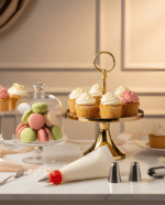 1 setreusable Silicone icing piping Cream Pastry bag with stainless steel nozzles
