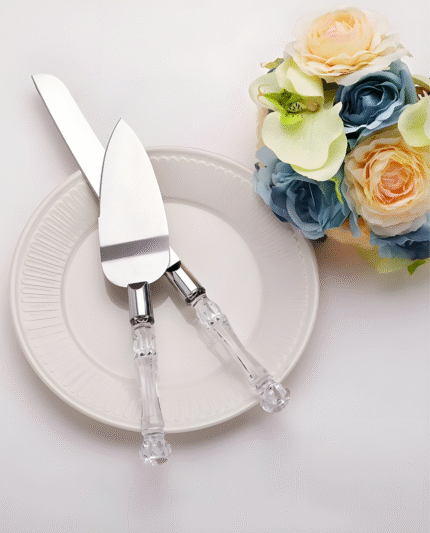 Crystal Acrylic Handle Wedding Cake Knife and Cake Lifter Server set