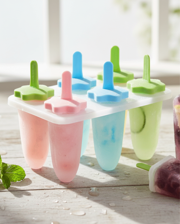 Multi-Color Ice Cream Mold Set Easy Release Popsicle Holders