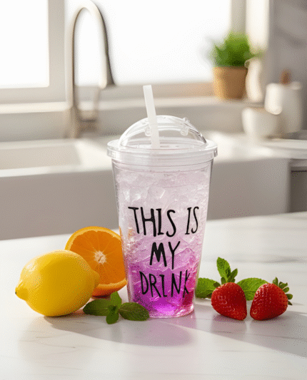 Acrylic Frosty Mason tumbler with Straw