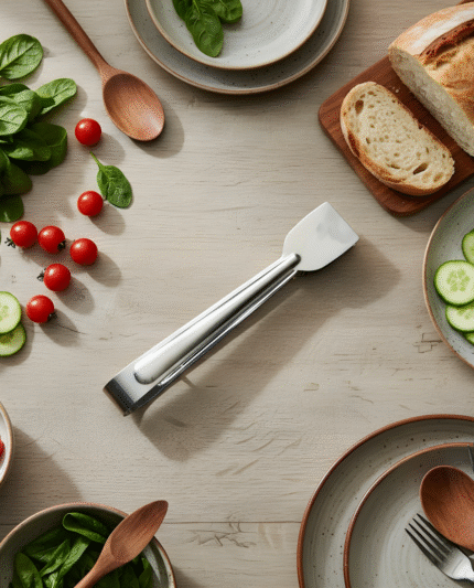 stainless steel salad tong
