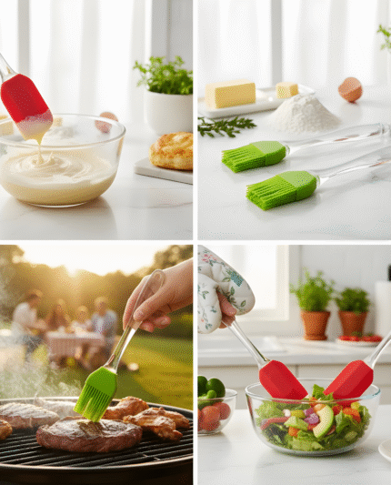 Pack of 2 Silicone Spatula With Brush(random colour)