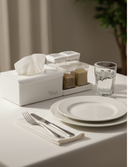 multi-functional tissue holder with dual spice jars