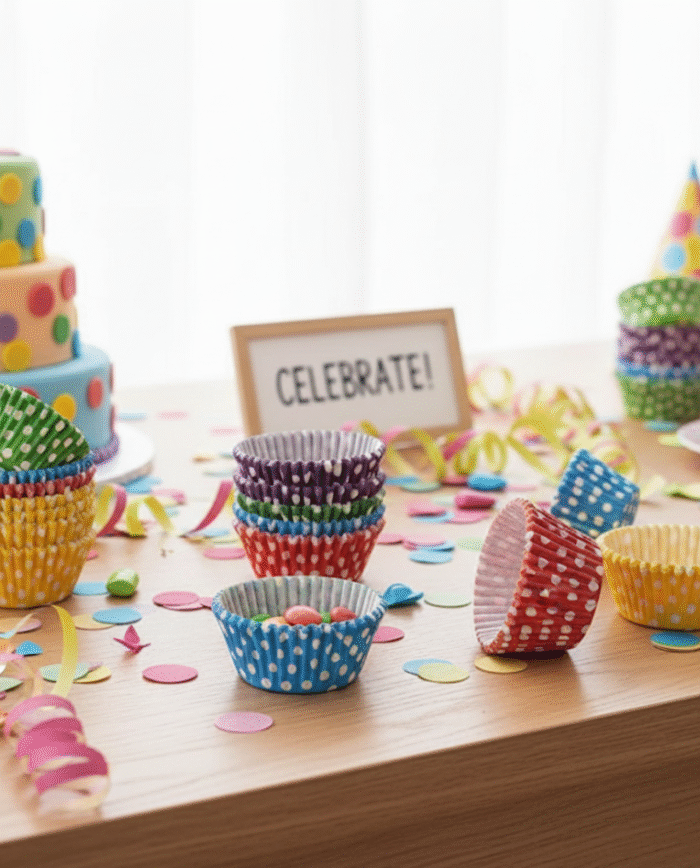 Colorful Polka Dot Cupcake Liners Muffin & Baking Cups