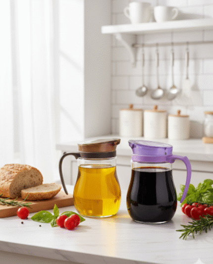 Colorful Glass Oil & Vinegar jar