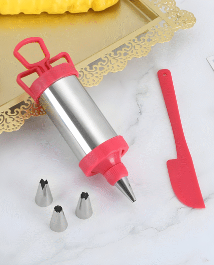 Stainless Steel Icing Kit with 3 Nozzles & Spatula