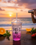 Acrylic Frosty Mason tumbler with Straw