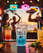 Acrylic Frosty Mason tumbler with Straw
