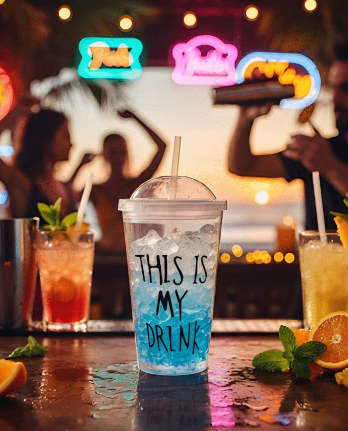 Acrylic Frosty Mason tumbler with Straw