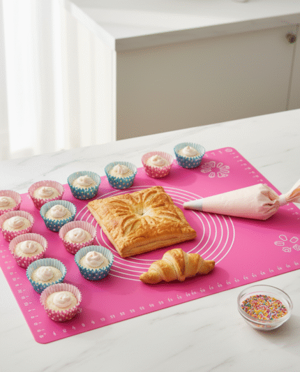 Non-Stick Silicone Baking Mat with Measurements – Heat Resistant, Durable & Reusable (Large 60x60cm, Medium 60x40cm, Small 46x38cm)